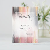 Abstracte borstelstreken Blush Gouden Houtskool Informatiekaartje (Staand voorkant)