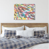 Abstracte Borsteltekens Kleurrijke Canvasdruk Canvas Afdruk (Insitu (Slaapkamer))