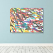 Abstracte Borsteltekens Kleurrijke Canvasdruk Canvas Afdruk (Insitu (Houten vloer))