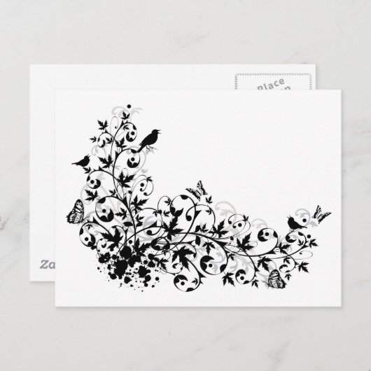 abstracte borstgrens briefkaart (Voorkant / Achterkant)