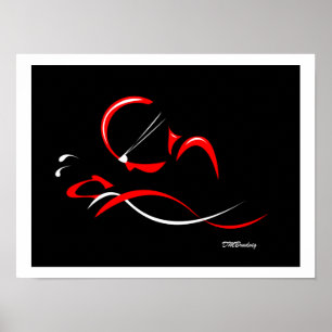 Abstracte borstslag 12 Poster
