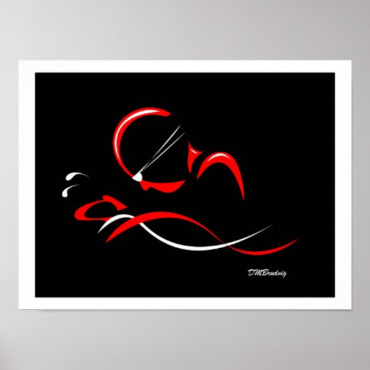 Abstracte borstslag 12 Poster (Voorkant)