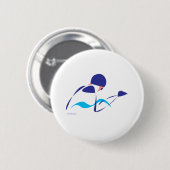 Abstracte borstslag 1 ronde button 5,7 cm (Voorkant /achterkant)