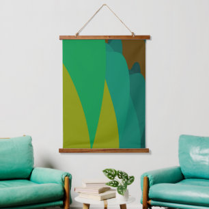 Abstracte bosbomen hangend wandkleed
