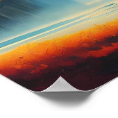 Abstracte boslandschapskunst met herfstbomen poster (Hoek)