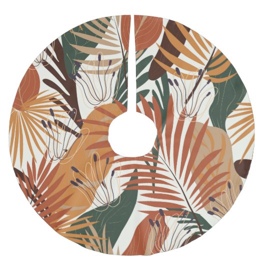 Abstracte Botanicals: White Canvas Wonders Kerstboom Rok (Voorkant)