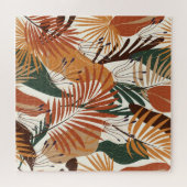 Abstracte Botanicals: White Canvas Wonders Legpuzzel (Horizontaal)