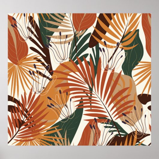 Abstracte Botanicals: White Canvas Wonders Poster (Voorkant)
