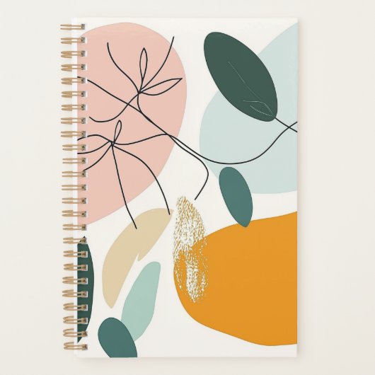 Abstracte Botanische Aarde Tonen Planner (Voorkant)