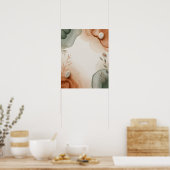 Abstracte botanische afbeeldingen poster (Keuken)