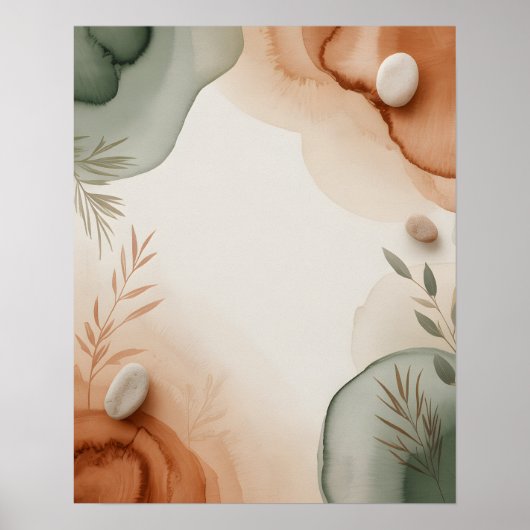 Abstracte botanische afbeeldingen poster (Voorkant)