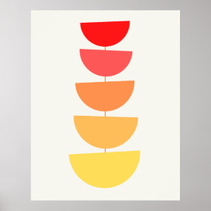 Abstracte botanische afdruk poster