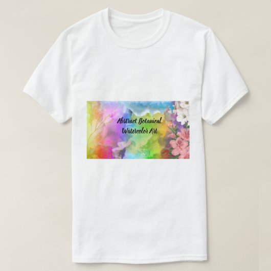 Abstracte botanische aquarel kunst t-shirt (Design voorkant)