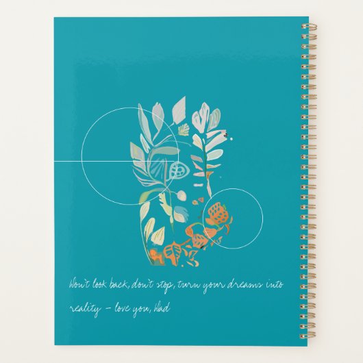 Abstracte botanische art deco geïnspireerd moderne planner (Achterkant)