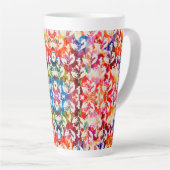 Abstracte botanische bladeren latte mok (Rechterhoek)