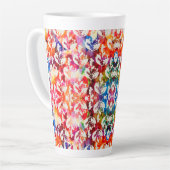 Abstracte botanische bladeren latte mok (Linkerhoek)