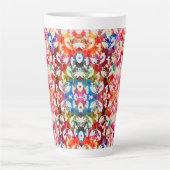 Abstracte botanische bladeren latte mok (Voorkant)