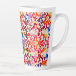 Abstracte botanische bladeren latte mok