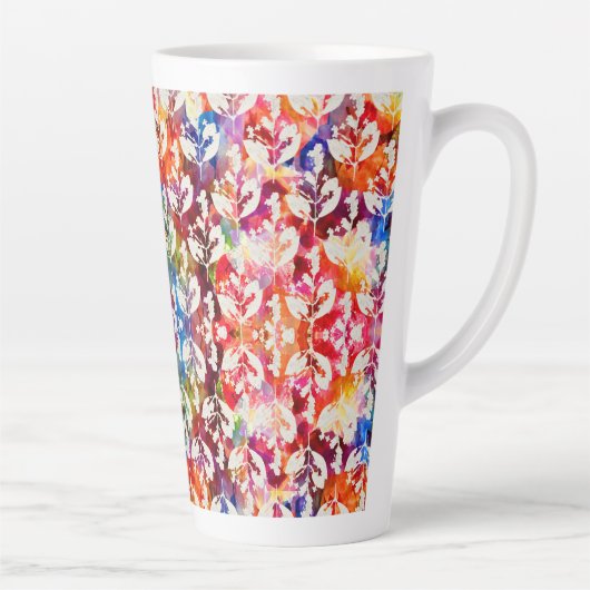 Abstracte botanische bladeren latte mok (Rechts)