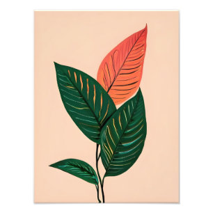 Abstracte botanische bladeren - minimalistische ku foto afdruk
