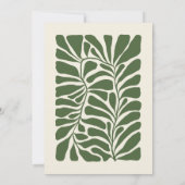 Abstracte Botanische Bladeren Monogram & Naam Notitiekaartje (Achterkant)