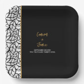 Abstracte Botanische bladeren Rand Papieren Bordje (Voorkant)