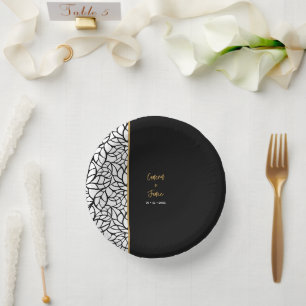 Abstracte Botanische bladeren Rand Papieren Kommen