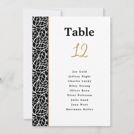 Abstracte Botanische bladeren Rand Zitkaarten (Voorkant)