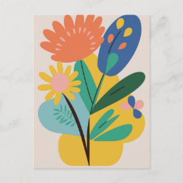 Abstracte botanische bloem briefkaart