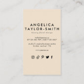 Abstracte botanische bloemen en sociale artsdrager visitekaartje (Achterkant)