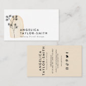 Abstracte botanische bloemen en sociale artsdrager visitekaartje (Voorkant / Achterkant)