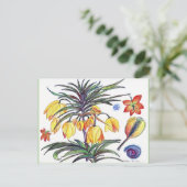 Abstracte botanische bloktekenkaart briefkaart (Staand voorkant)