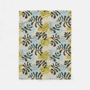 Abstracte Botanische Boheemse Pastel Groen Blauw Fleece Deken