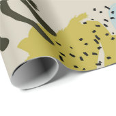 Abstracte botanische boheemse pastelgroene blauwe cadeaupapier (Rol Hoek)