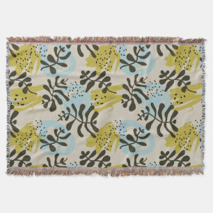Abstracte botanische boheemse pastelgroene blauwe deken