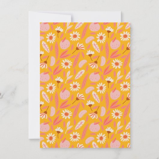 Abstracte botanische boho Fruit Yellow Wedding Kaart (Achterkant)