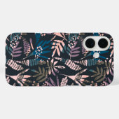 Abstracte Botanische Boho Patroon Roze Blauw Zwart Case-Mate iPhone Case (Achterkant (horizontaal))