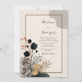Abstracte botanische bruiloft kaart (Voorkant)