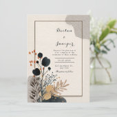 Abstracte botanische bruiloft kaart (Staand voorkant)