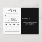 Abstracte Botanische Bruiloft Menu Muziek RSVP-kaa (Achterkant)