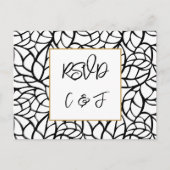 Abstracte Botanische Bruiloft Menu Muziek RSVP-kaa (Voorkant)