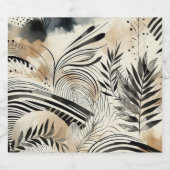 abstracte botanische champagnefles label sparkling wijnetiket (Enkel label)