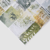 Abstracte botanische collage in groen EN9 decoupag Tissuepapier (Detail)