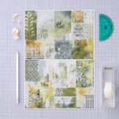 Abstracte botanische collage in groen EN9 decoupag Tissuepapier (Craft)