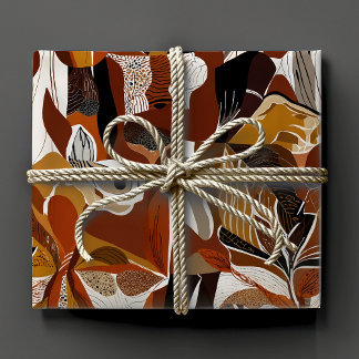 Abstracte Botanische Folk Cadeaus voor Natuur lief Cadeaupapier