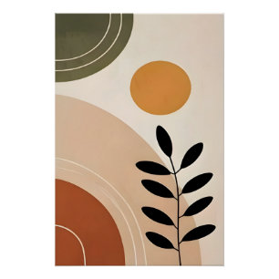 Abstracte botanische glanzende poster kunst