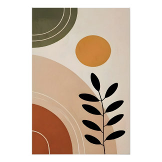 Abstracte botanische glanzende poster kunst