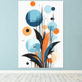 Abstracte botanische harmonie canvas afdruk (Insitu (Houten vloer))
