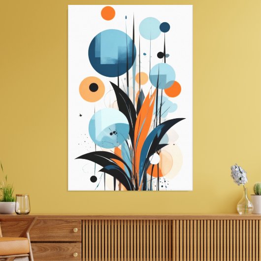 Abstracte botanische harmonie canvas afdruk (Insitu (Woonkamer))