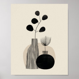 Abstracte botanische illustratie poster